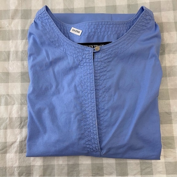 2/40$ ELLEN Tracy pull over blouse cornflower blue cotton blend elastane small - Picture 4 of 10